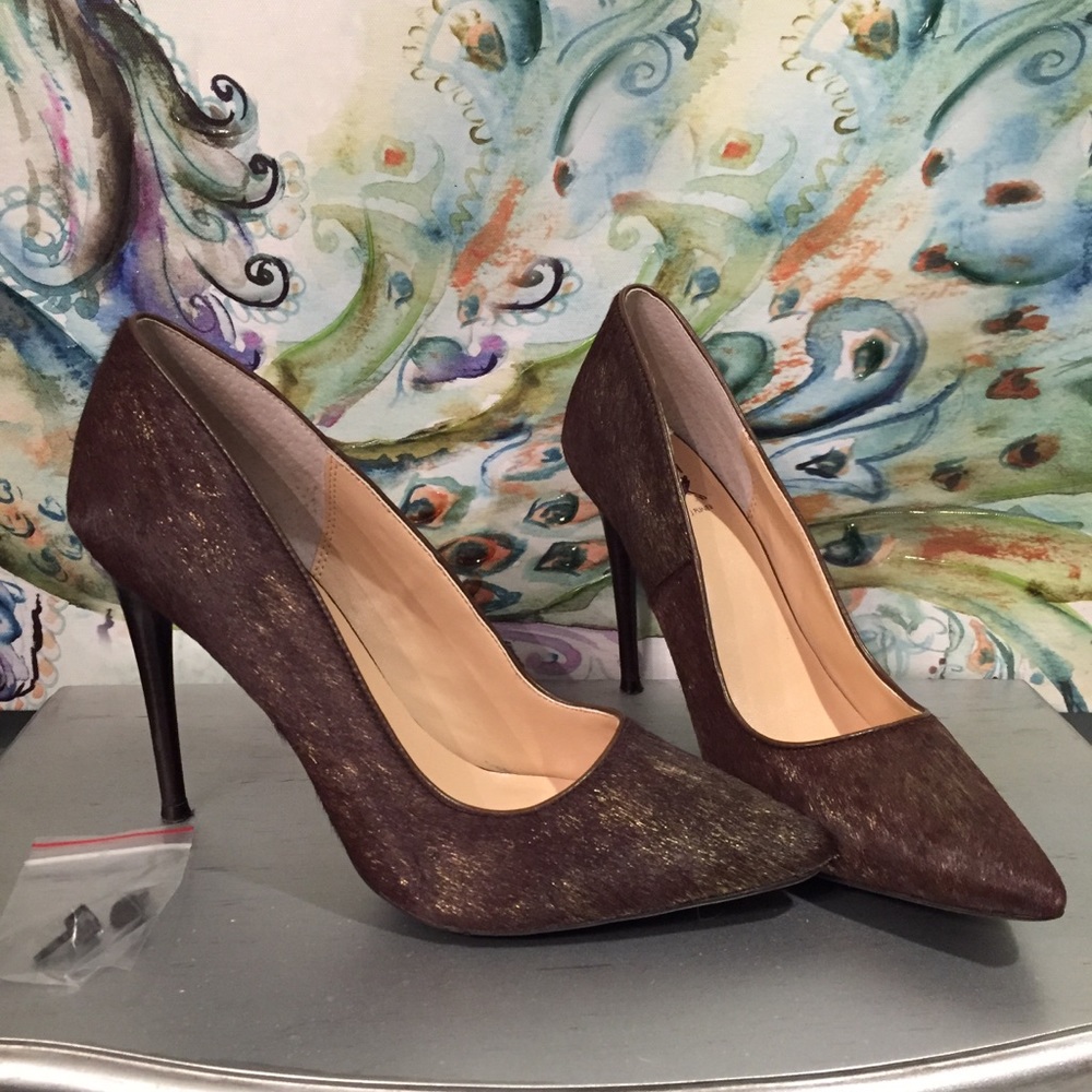 Donald j. Plainer calf hair heels size 10